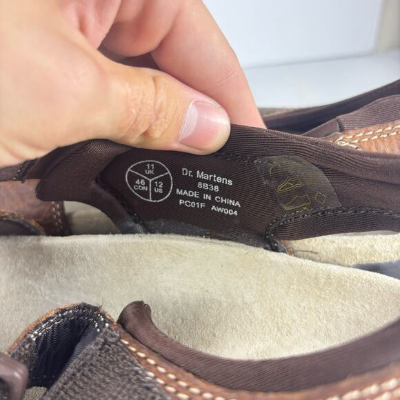VTG Y2K Dr Martens brown leather strap sandals casual boho mens 12 main image 5